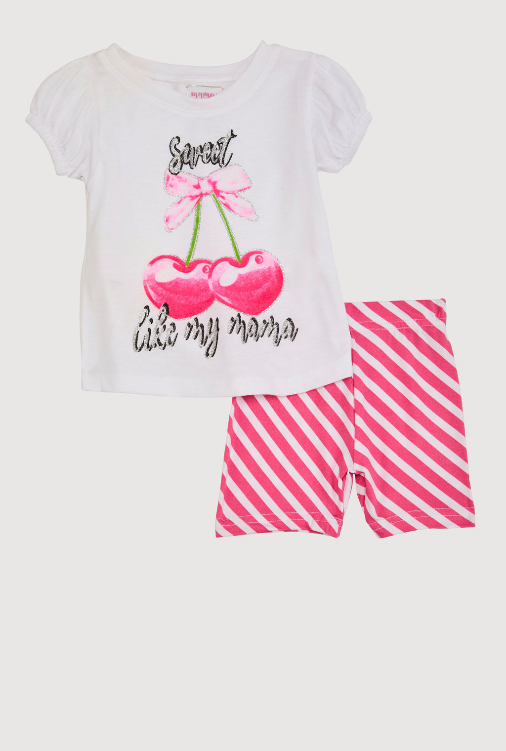 Toddler Girls Sweet Like My Mama Glitter Tee and Shorts