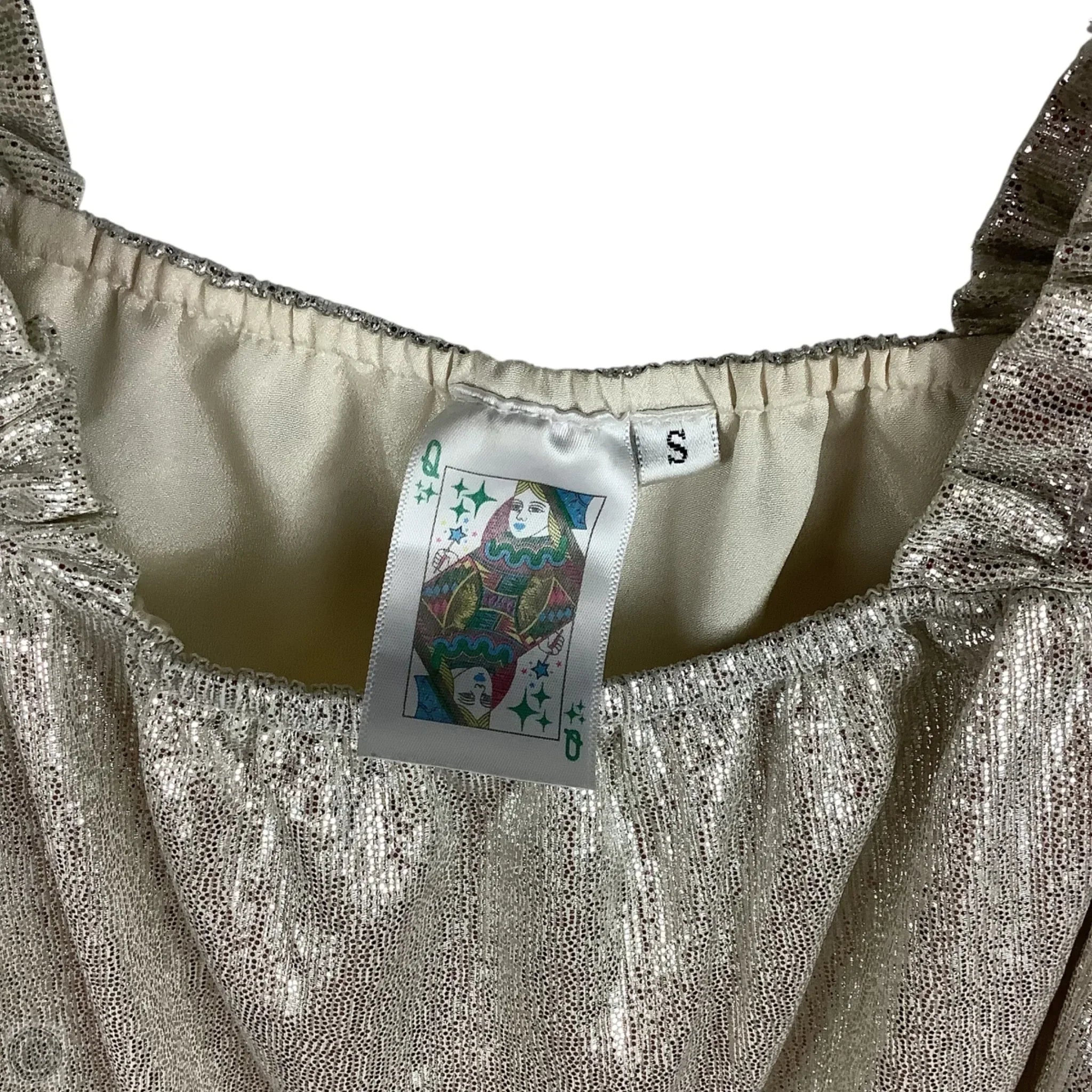 Top Short Sleeve By Cmc In Silver, Size: S