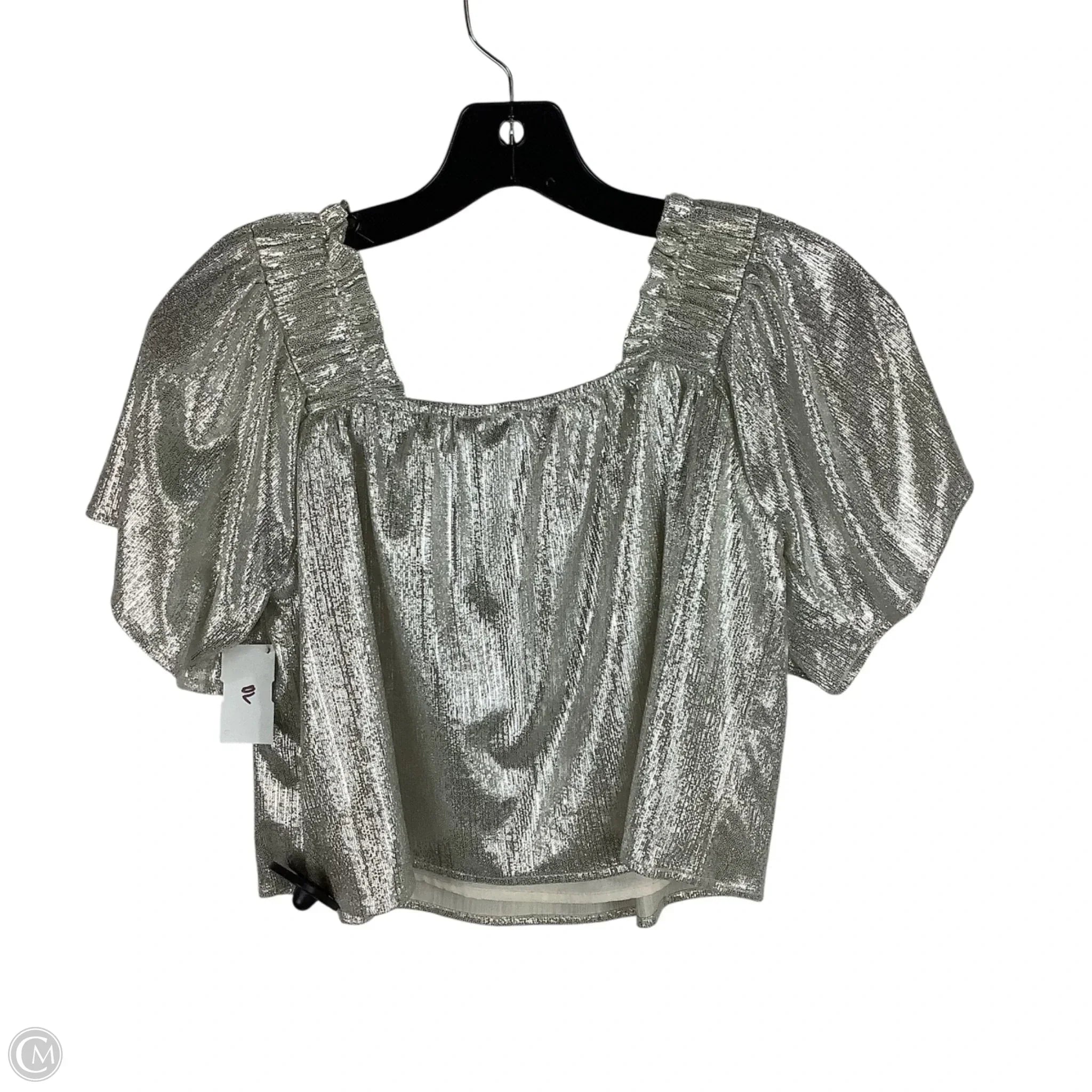 Top Short Sleeve By Cmc In Silver, Size: S