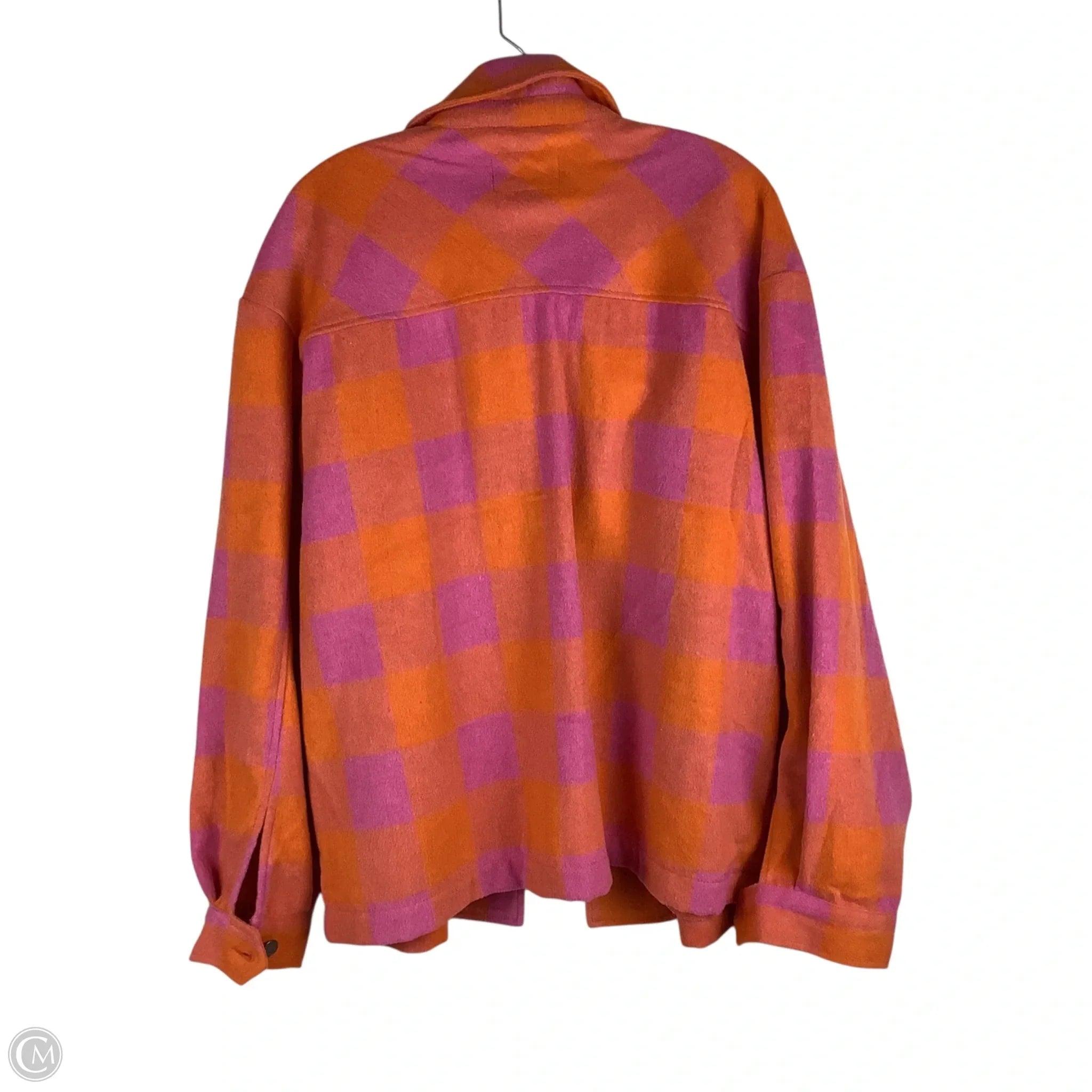 Jacket Shirt By Velvet Heart In Checkered Pattern, Size: Xl