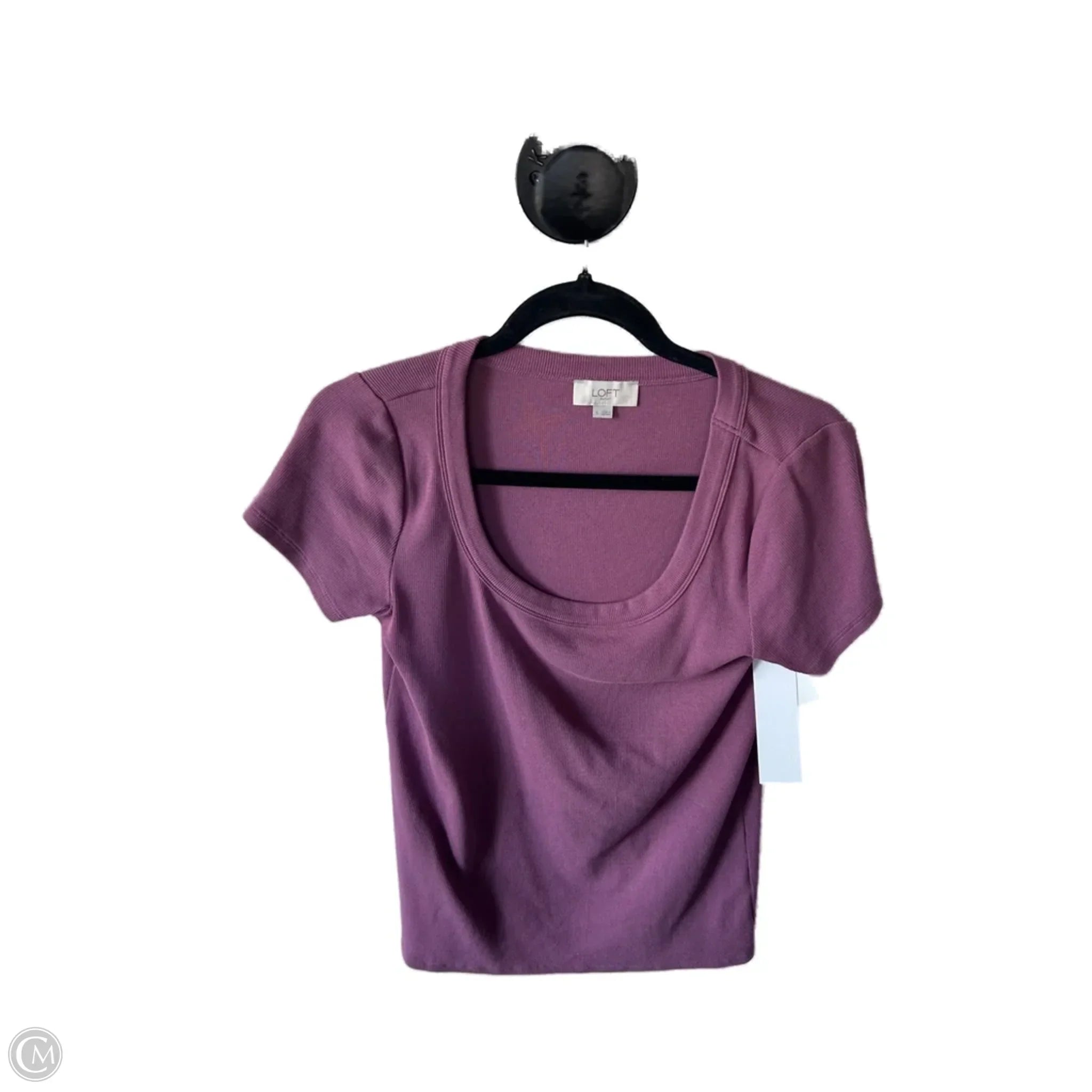Top Short Sleeve Basic By Loft In Purple, Size: S