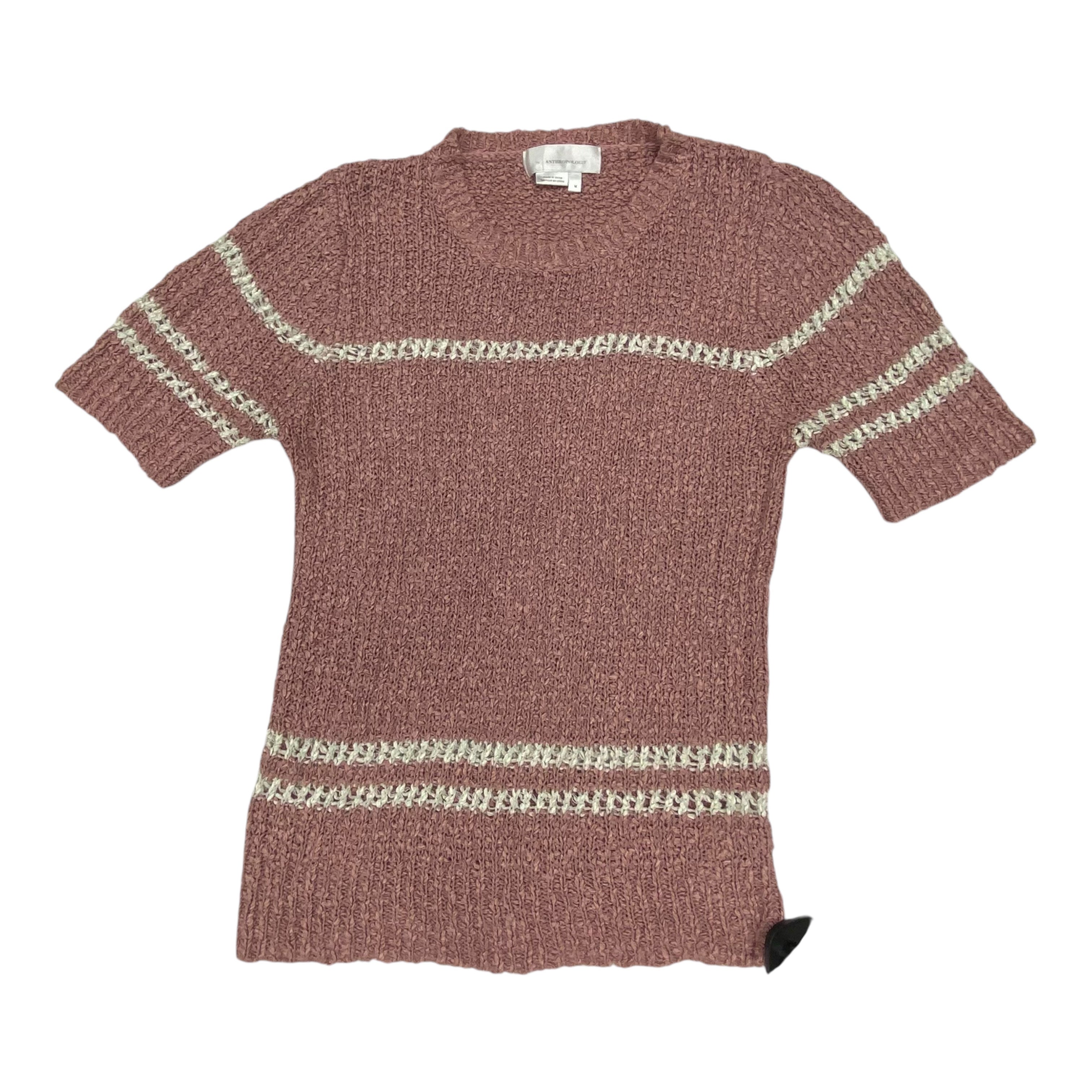 Sweater Ss By Anthropologie In Pink & White, Size:M