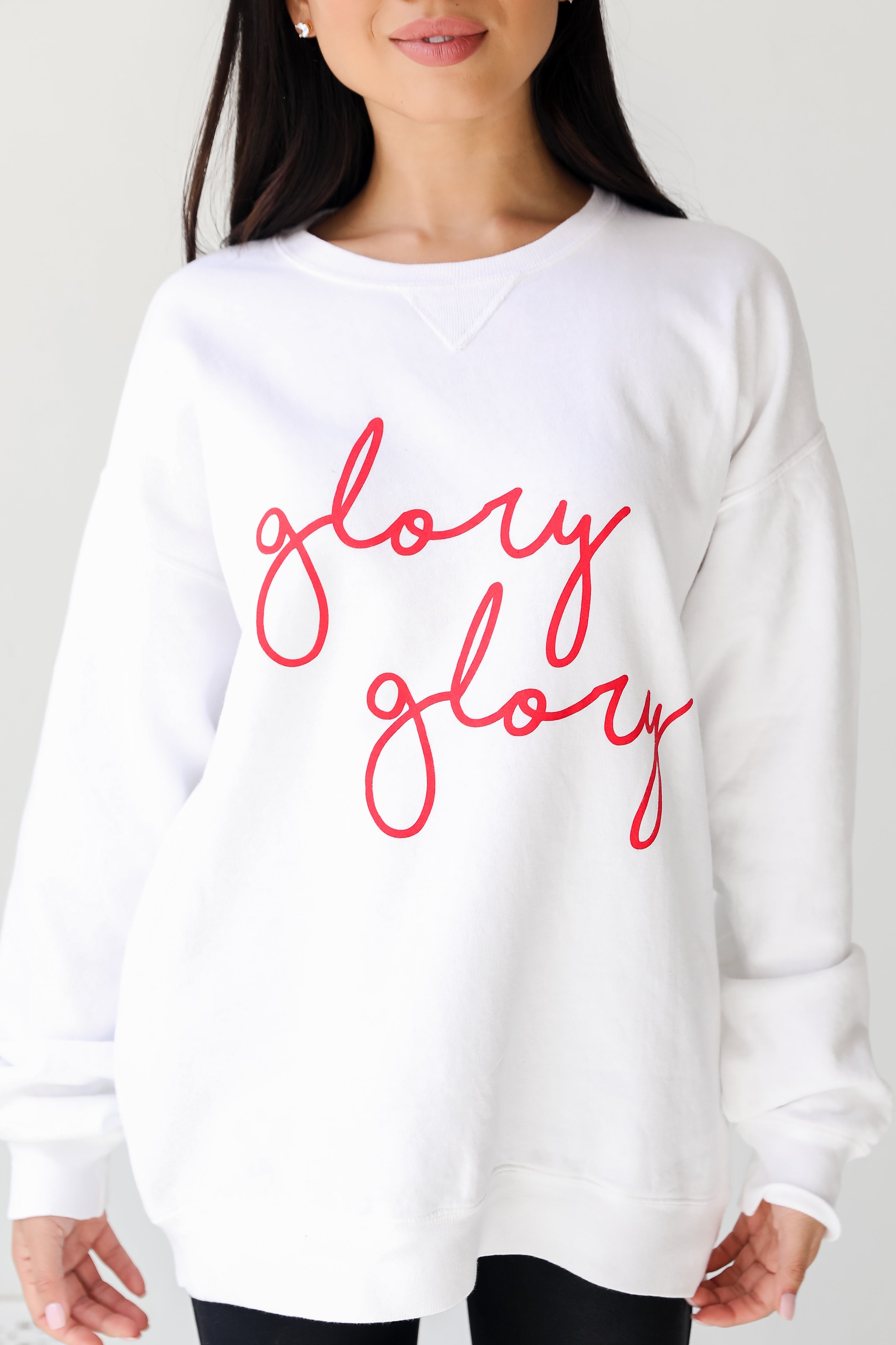 White Glory Glory Script Sweatshirt