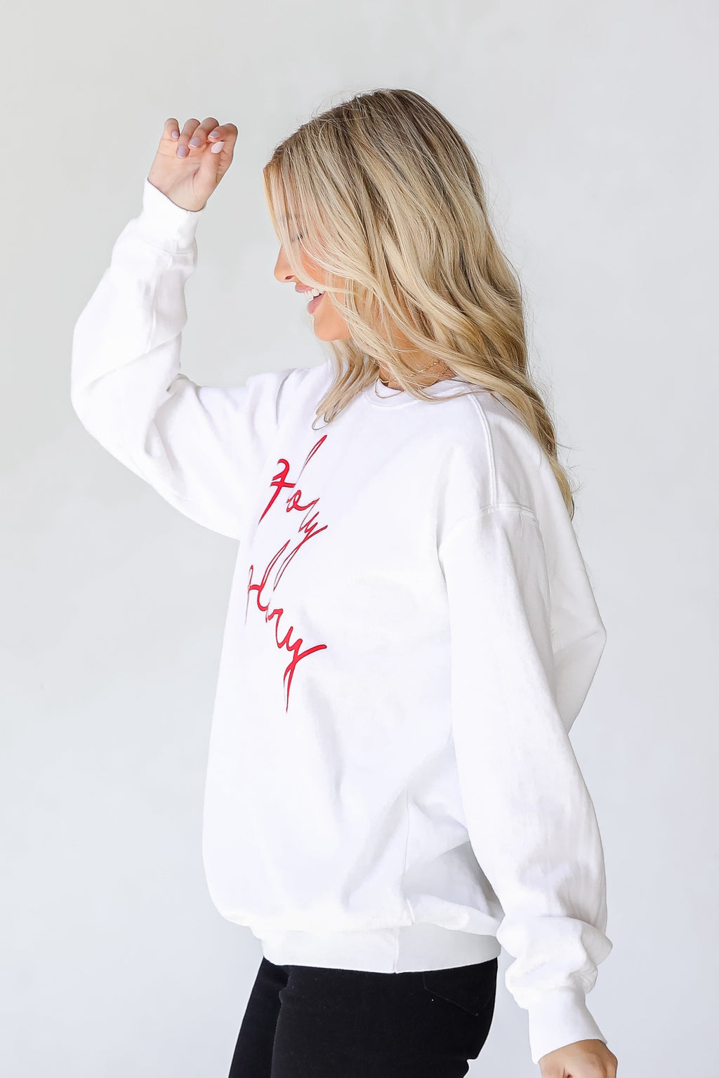 White Glory Glory Script Sweatshirt