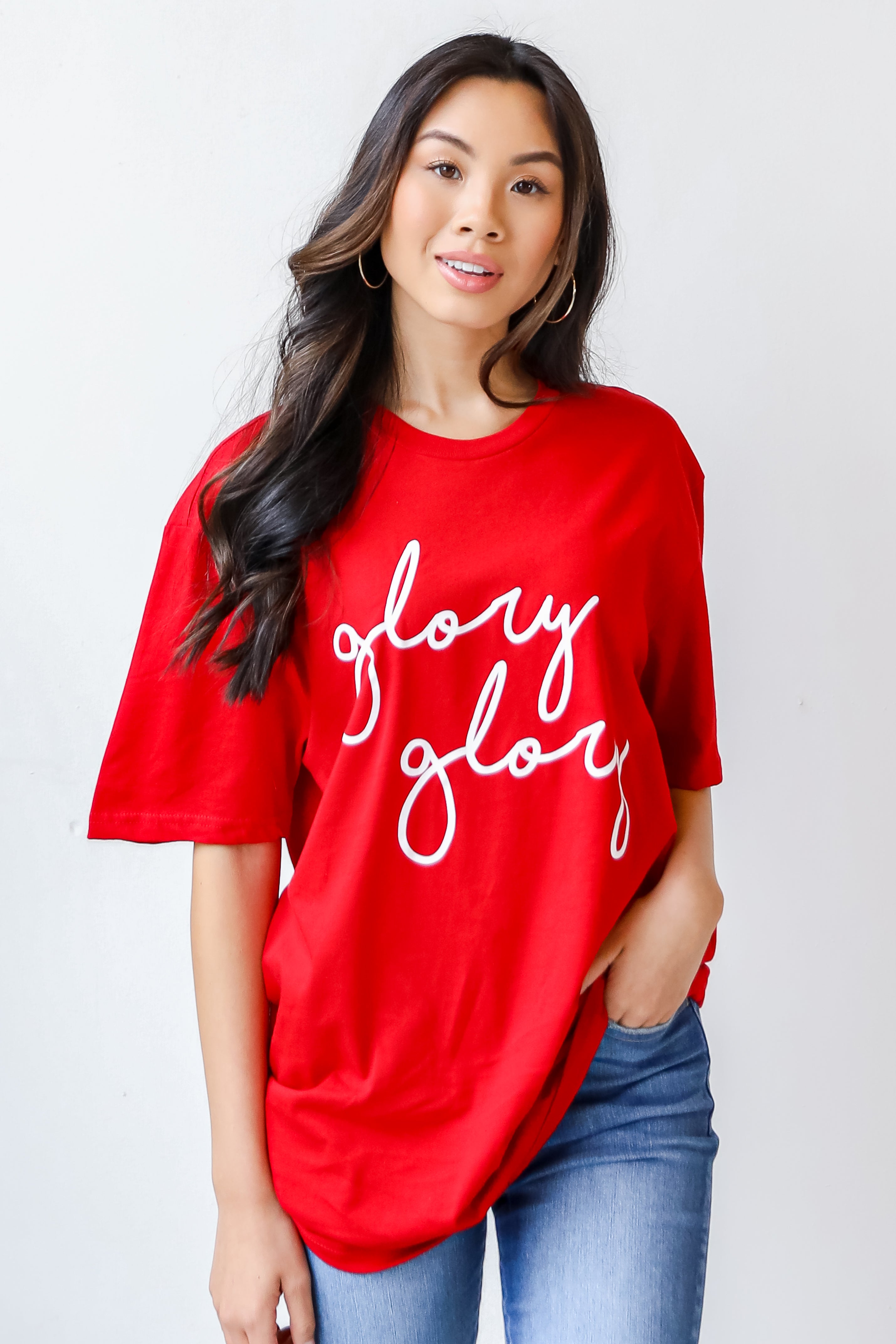 Red Glory Glory Script Tee